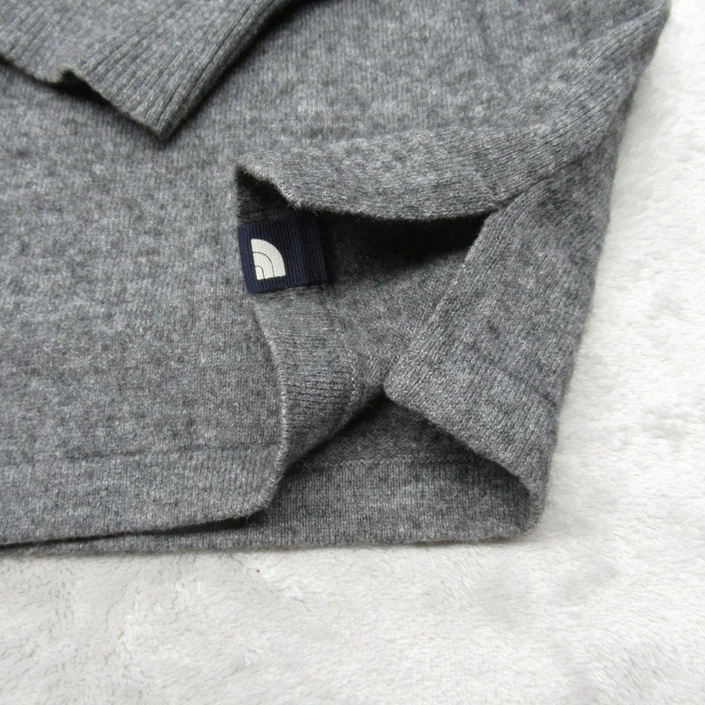 The North Face Wool Sweater Mens Large Gray Blend Quarter Zip Soft Warm VTG Rare